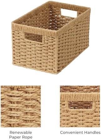 StorageWorks Wicker Storage Baskets for Shelves, Paper Rope Basket, 2-Pack - Image 3