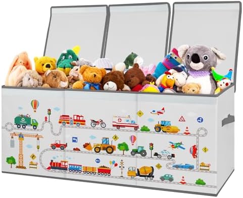 decalsweet Large Toy Box Collapsible Chest Organizer with Flip Lid for Kids by Decalsweet