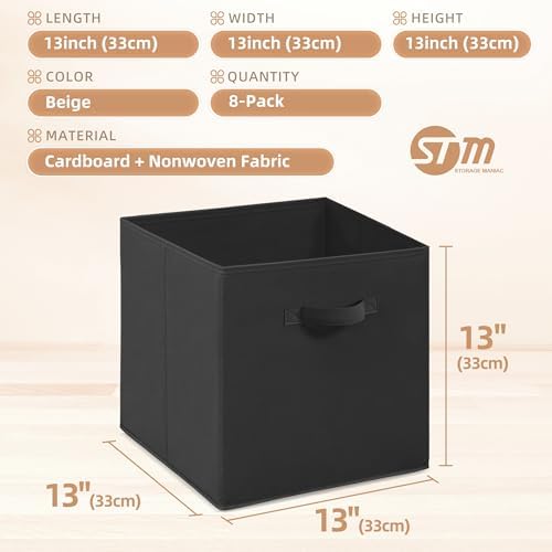 STORAGE MANIAC Storage Cubes, 13 Inch 8 Pack Collapsible Fabric Shelf Bins - Image 4