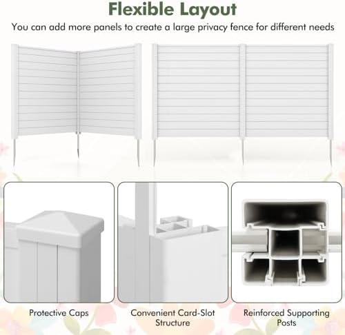 GIANTEX No-Dig Air Conditioner Fence, 2 Panels, 48''W x 48''H, White - Image 5