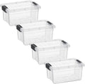 Superio 3.4 Quart Clear Plastic Storage Boxes with Lids, Stackable Organizer Containers, BPA-Free Storage Bins for Home, Office, School & Dorm, 4 Pack by Superio