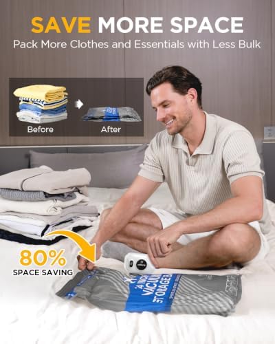 Travel Vacuum Storage Bags with Cordless Pump, 18-Combo Set - Image 2