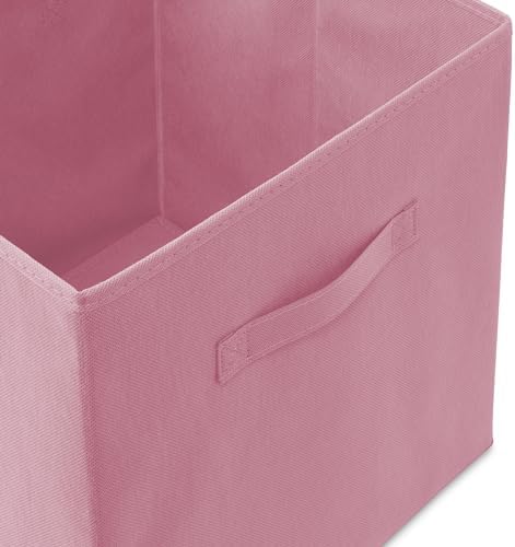 Casafield Set of 12 Collapsible Fabric Cube Storage Bins, Light Pink - 13" Foldable Cloth Baskets for Shelves, Cubby Organizers & More - Image 3