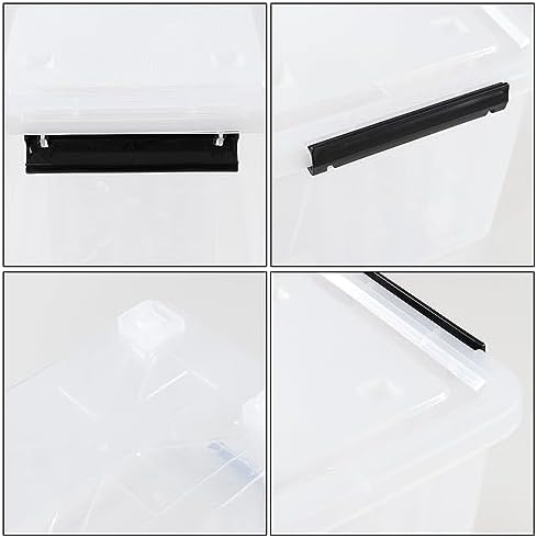 30 Quart Clear Storage Latch Bins, Large Plastic Storage Box with Wheels, 4 Packs - Image 4