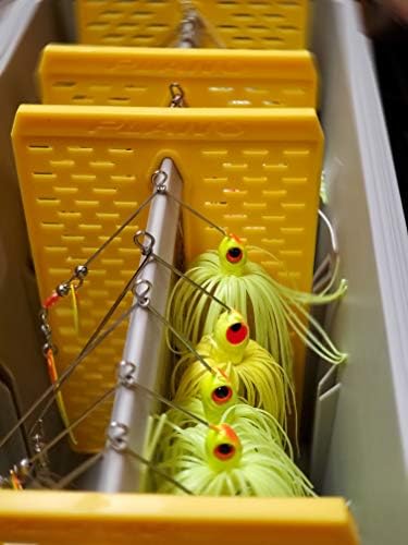 Plano EDGE Premium Spinnerbait Tackle Utility Box, Clear and Yellow, Rust-Resistant Storage, Waterproof Tackle Tray Organizer for Buzz Baits, Swimbaits, and Crankbaits - Image 2