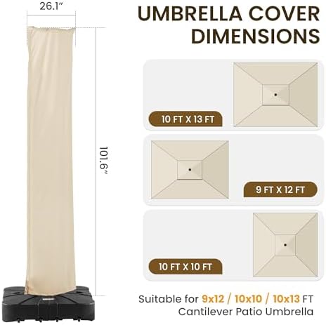 Cantilever Patio Umbrella Cover Outdoor Offset Umbrellas Cover - Image 3