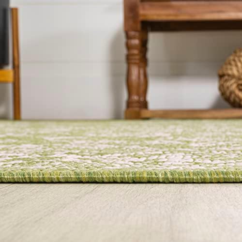 JONATHAN Y Weave Floral Indoor Outdoor Area Rug 9X12 Green/Cream, Tela Bohemian Textured for Backyard, Patio, Porch, Easy-Cleaning, High Traffic, Pet-Friendly, Non-Shedding (SMB100D-9) - Image 7