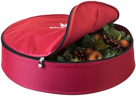 Balsam Hill Wreath Storage Bag - Premium Red Christmas Wreath Protection in Multiple Sizes for Seasonal Storage and Shape Preservation, Large by BalsamHill