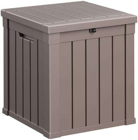Vixzen 51 Gallon Deck Boxes Outdoor Waterproof, Lockable Resin Storage Box with lid for Furniture Cushions, Weatherproof Containers Outside Storage Boxes for Garden Patio Pool Tools(Grey, 51 Gallon) by Vixzen