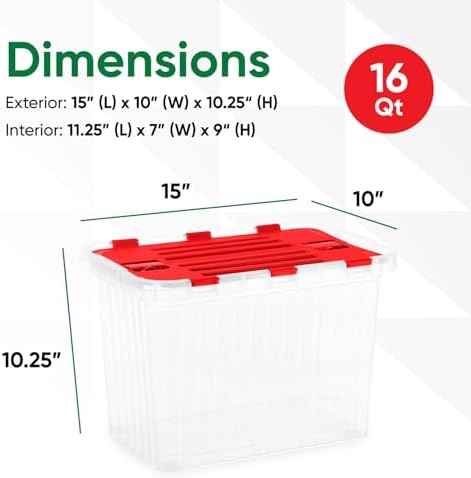 Superio Clear Storage Box with Lid, Plastic Container Bins for Organizing, Stackable Crates, BPA Free, Non Toxic, Odor Free, Organizers for Home, Office, and Dorm (17 Quart) - Image 2