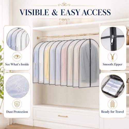 Amylove 40 Pcs 40" Suit Garment Bags for Closet Storage and Travel - Image 6