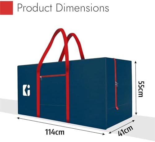 Kuber Industries Pack of 4 Durable (2 Compartments) Storage Bags For Clothes Large With Zip | Packers & Movers Under Bed Storage Organizer Box for Clothes, Blanket & Toys | Black & Blue - Image 3