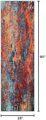 Nourison Home Celestial Atlantic 2'2" x 7'6" Area Rug - Easy Clean, Non Shedding, Bed Room, Living Room, Dining Room, Kitchen (8' Runner) - Image 2