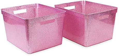 Isaac Jacobs Large Glitter Storage Bin Set (14" x 11.5" x 8.75") - Image 2