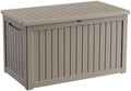 Outdoor Waterproof Resin Storage Deck Box Lockable Outside Bench UV Resistant Bin Patio Porch Furniture Pool Float Garden Tool Cushion (Grey, 280 Gallon) by MAIUSCOLI
