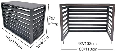 Outdoor Air Conditioner Cover Aluminum, All Weather Protective Cover, Trash Can Enclosure Freestanding Privacy Screen Fence Panels AC Unit Cover Flower Stand Condenser Pool Equipment Enclosure ( Color - Image 7