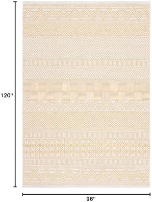 SAFAVIEH Washable Rug Outdoor Courtyard Collection - 8' x 10', Beige & Gold, Non-Shedding & Easy Cleaning, Ideal for Patio, Backyard, Mudroom, DIning Space (CY8196-56012) - Image 7