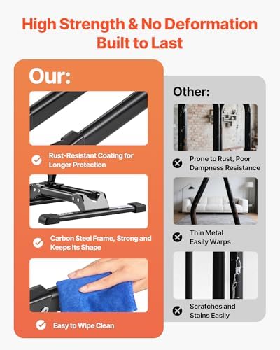 VEVOR Bike Racks 2 Pack, Fits 20 to 27 Inch Mountain & Road Bikes, Alloy Steel Rust-Resistant Bike Floor Stand Rack, Foldable Bicycle Stand for Entryway, Garage, Home Bikes Parking & Storage, Black - Image 5