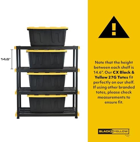 CX Heavy Duty 27-Gallon Stackable Plastic Storage Bins with Lids, 4 Pack - Image 7