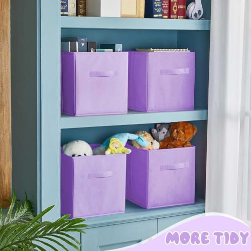 Yinder 12 Pcs Cube Storage Bin Light Purple 10.5''x10.5''x11'' Storage Bin - Image 6