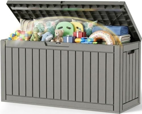 Outdoor Storage Box,120 Gallon Waterproof Resin Patio Deck Box by ATMELT