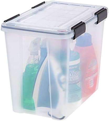 IRIS USA 4-Pack 32 Qt Storage Bins with Gasket Lids, Clear/Black - Image 4
