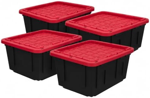 Storage Bins 27 Gal Stackable with Lids 4 Pack for Garage Basement - Image 2
