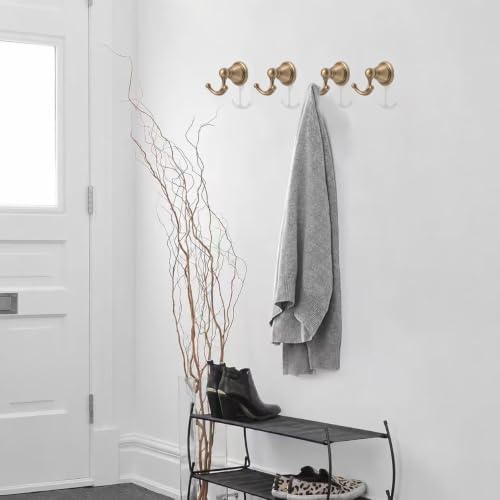 khtumeware 4 Pack 2-1/2 inch Champagne Bronze Vintage Towel Hooks - Image 5