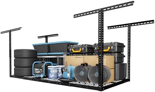 FLEXIMOUNTS 3x6 Overhead Garage Storage Adjustable Ceiling Rack, Black by FLEXIMOUNTS