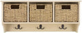 SAFAVIEH Home Collection - Finley Sand Wall Mounted 3-Basket Storage Rack with Hooks & Seagrass Baskets (HAC5700E) by Unknown
