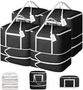 Comforter Storage Bag - 120L Bedding Storage Bags for Moving Closet, Washable Blanket Storage Bag, Ultra Space Saving Self Compression Organizer, 4-Pack, Black by EasortmPackingCubes