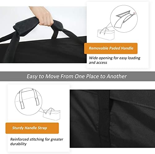 NettyPro Patio Cushion Storage Bags 2 Pack Water-Resistant Extra Large Bag for Outdoor Cushions Heavy Duty Patio Furniture Storage Bag 65 Inch, Black - Image 4