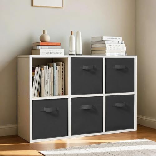 11" Fabric Storage Bins, Collapsible Storage Cubes Organizer with Handles, Heavy Duty Cube Organizer for Home, Office, Shelves, Closets, Bedroom, Living Room, 24 Pack, Black - Image 7