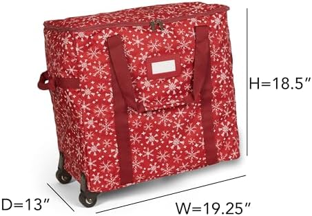 Covermates Rolling Adjustable Ornament Storage Bag, 19.25"W x 13"D x 18.5"H - Image 3