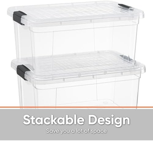 Superio 21 Quart Clear Plastic Storage Boxes with Lids, Stackable Organizer Containers, BPA-Free Storage Bins for Home, Office, School & Dorm, 1 Pack - Image 3
