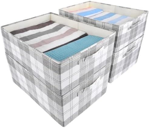 ANMINY Fabric Storage Bins Baskets, 20 x 14 Inch 4 Pack, Washable, Foldable by ANMINY