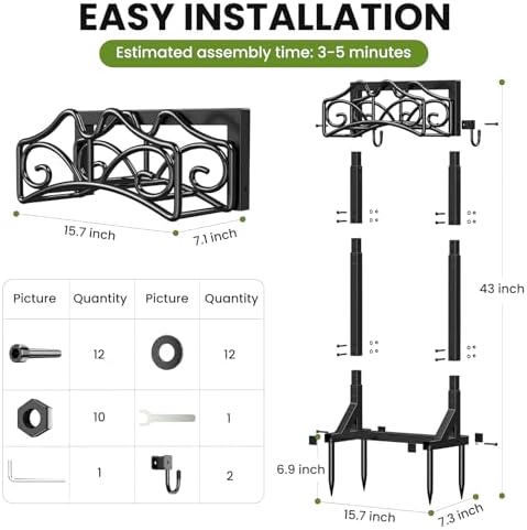 Keten Garden Hose Holder, Heavy Duty, Freestanding for Outside, Metal - Image 6