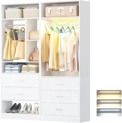 Besiost Closet Systems with 5 Drawers & 3CCT Sensor Light by Besiost