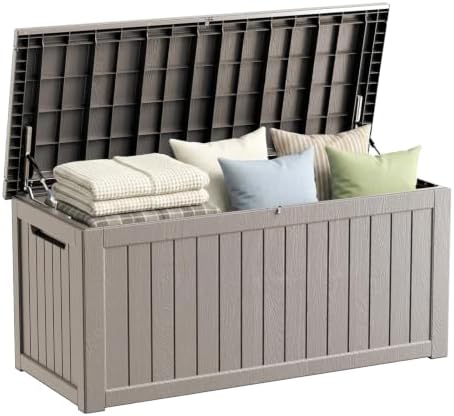 270 Gallon Resin Large Deck Box Organization and Storage Box for Patio, Outdoor Cushions, Garden Tools, Gray by GraceYourYard
