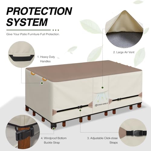 Porch Shield Waterproof Rectangular Patio Table Cover 75 x 43 inch - Image 4