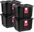 IRIS USA 4-Pack 12 Gal Heavy Duty Storage Tote Bins with Lids, Black by IRISUSA