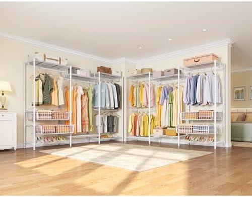 VIPEK V10 Heavy Duty Clothes Rack Wire Garment Rack Cloaet System, White - Image 3