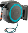 GARDENA Retractable Garden Hose Reel - 115 Feet - Auto Retract Hose Reel with 180° Swivel Wall Mount - Heavy Duty - Integrated Spray Nozzle - 18630 by Unknown