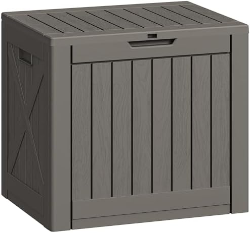 Greesum 40 Gallon Outdoor Deck Box, Resin Storage Chest, Dark Brown by BuynowfromGreesum