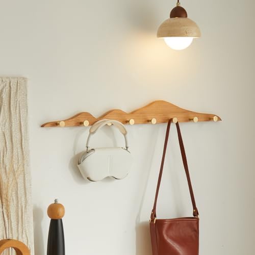 Wall Coat Rack, Cherry Wood, 8 Hooks - Image 4