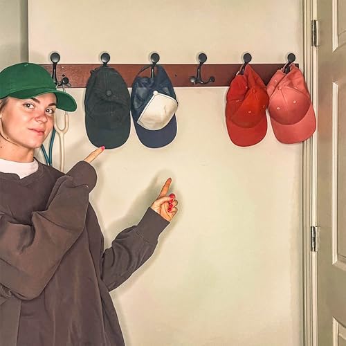SKOLOO 39-Inch Cherry Wood Coat Rack Wall Mount with 6 Triple Hooks - Ideal for Family Entrances, Classrooms, and Pet Supplies Storage - Perfect Coat Hooks for Wall - Image 3