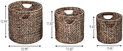happimess Avery 3-Piece Cylinder Nesting Baskets 13", Brown - Image 2