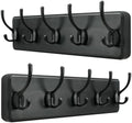 SKOLOO Rustic Coat Rack Wall Mount, 5 Hooks, 17 Inch, Solid Wood, Black by SKOLOO