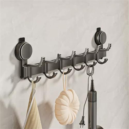 Metal Coat Hook Rail Suction Cup Door Rear Hook Perforation-Free Strong Load Bearing Hanging Rack Storage Wall(Seven Hooks) - Image 3