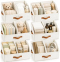HOMELUX THEORY Closet Organizers Storage, Medium Collapsible Bin 6pc, Ivory by HomeluxTheory